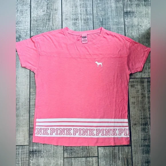 T-shirt Victoria's Secret PINK Col V Super Soft – Multicolore – Neuf Avec étiquettes